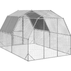 vidaXL Kippenren met dak 2,5x4x2,25 m gegalvaniseerd staal