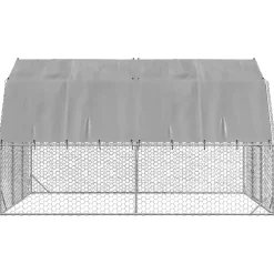 vidaXL Kippenren met dak 2,5x4x2,25 m gegalvaniseerd staal