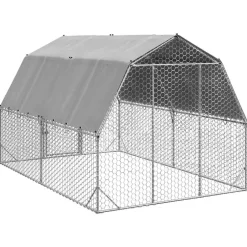 vidaXL Kippenren met dak 2,5x4x2,25 m gegalvaniseerd staal