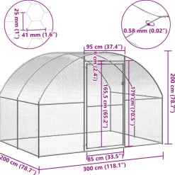 vidaXL Kippenren 3x2x2 m gegalvaniseerd staal
