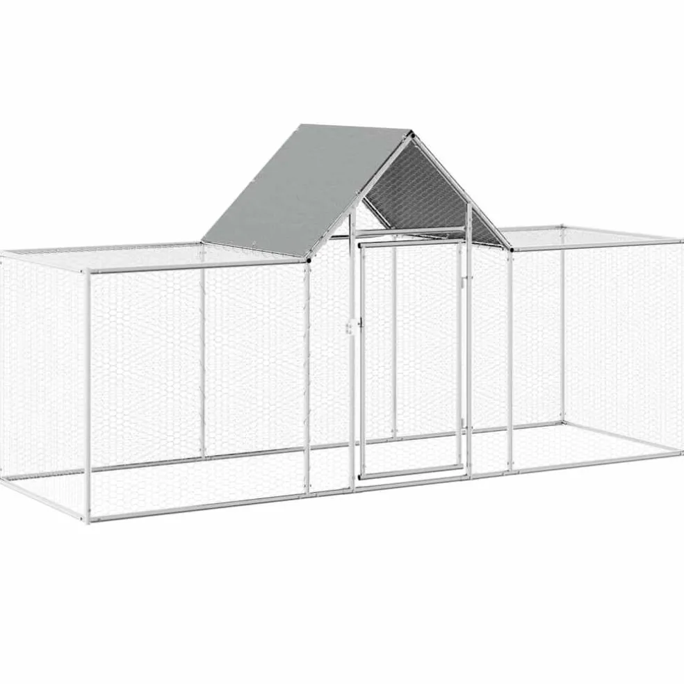 vidaXL Kippenren 3x1x1,5 m gegalvaniseerd staal
