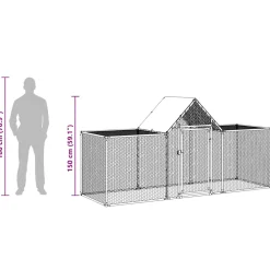 vidaXL Kippenren 3x1x1,5 m gegalvaniseerd staal
