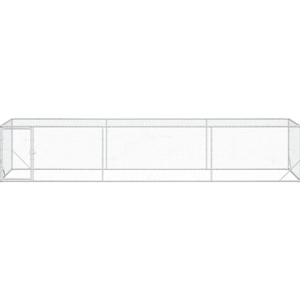 vidaXL Kippenren zilver 500 x 100 x 100 cm Gegalvaniseerd staal