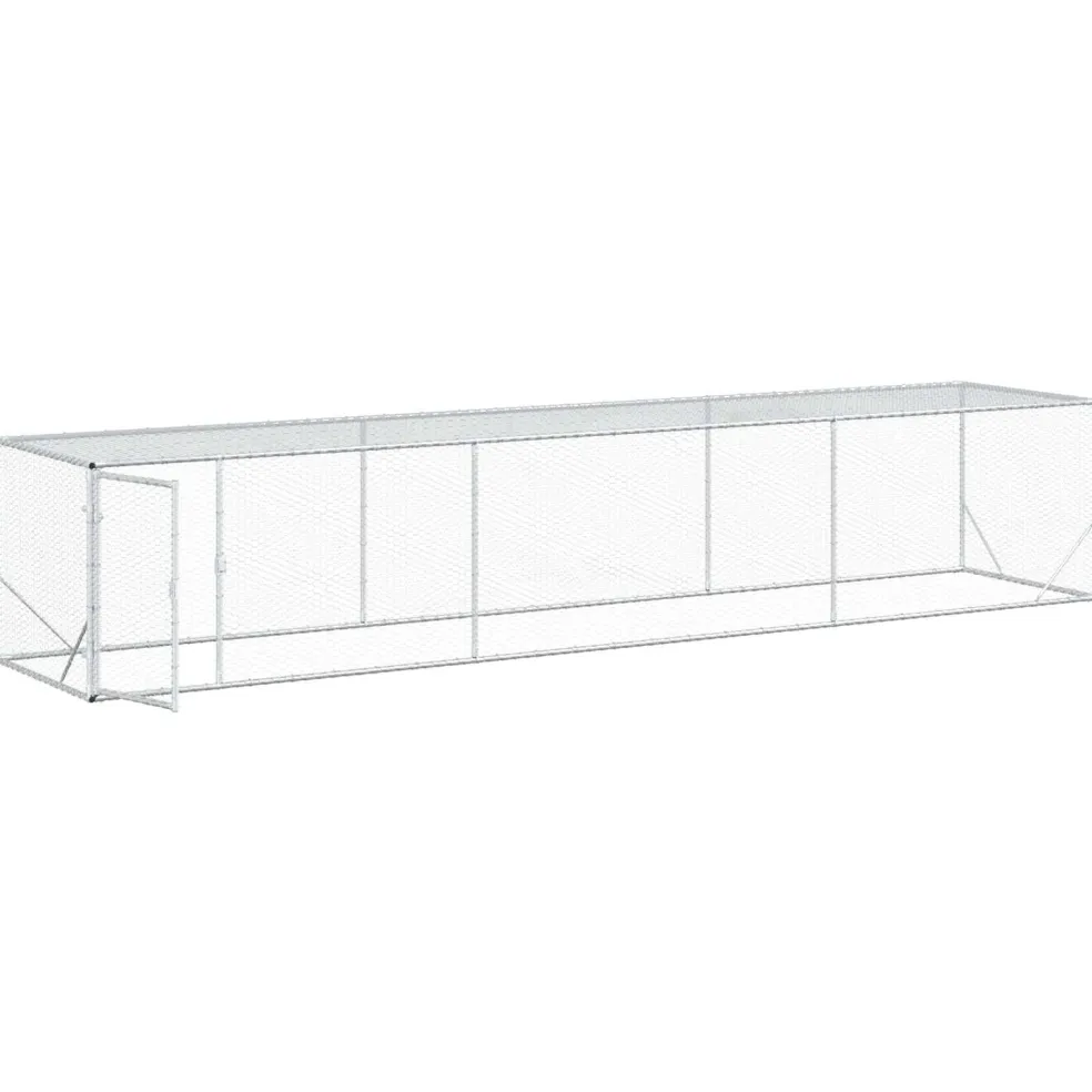 vidaXL Kippenren zilver 500 x 100 x 100 cm Gegalvaniseerd staal