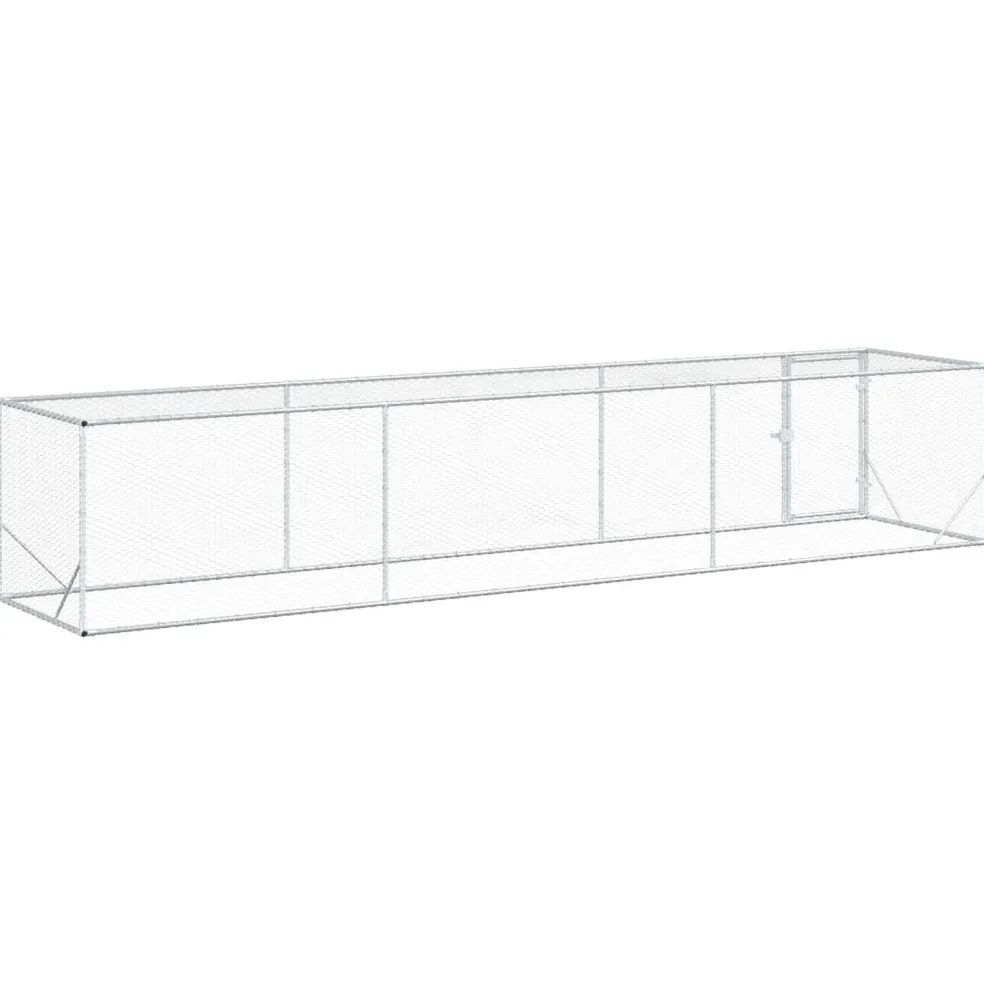 vidaXL Kippenren zilver 500 x 100 x 100 cm Gegalvaniseerd staal