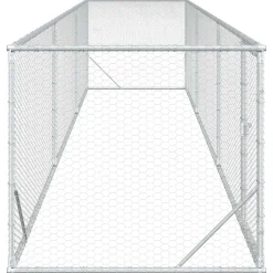 vidaXL Kippenren zilver 500 x 100 x 100 cm Gegalvaniseerd staal