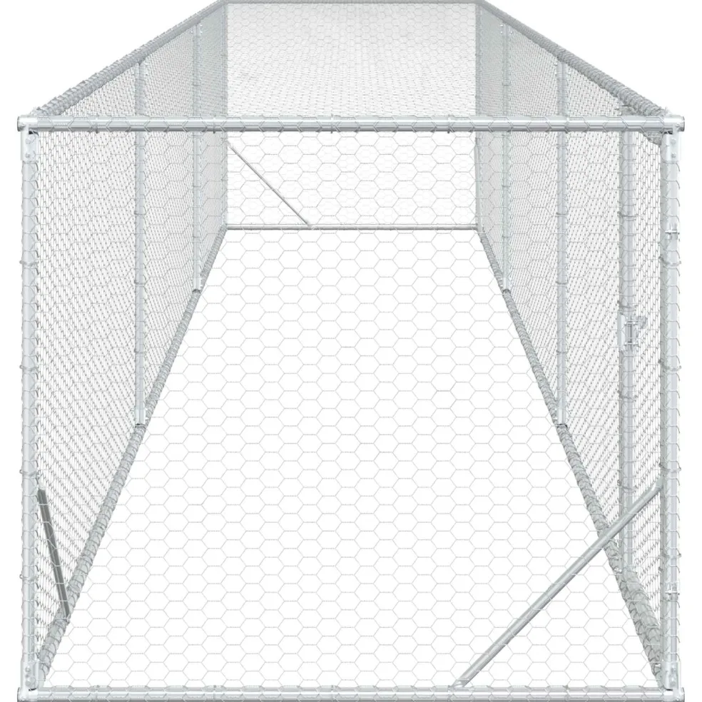 vidaXL Kippenren zilver 500 x 100 x 100 cm Gegalvaniseerd staal