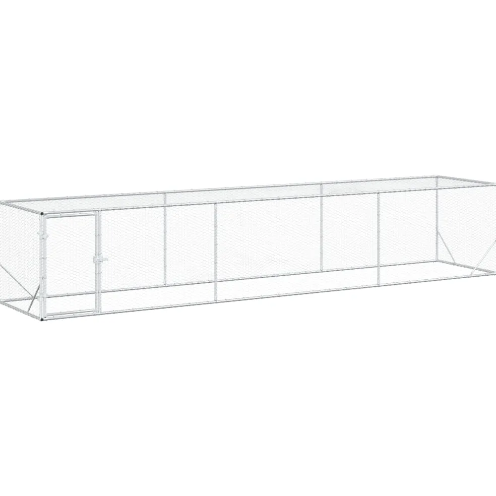 vidaXL Kippenren zilver 500 x 100 x 100 cm Gegalvaniseerd staal