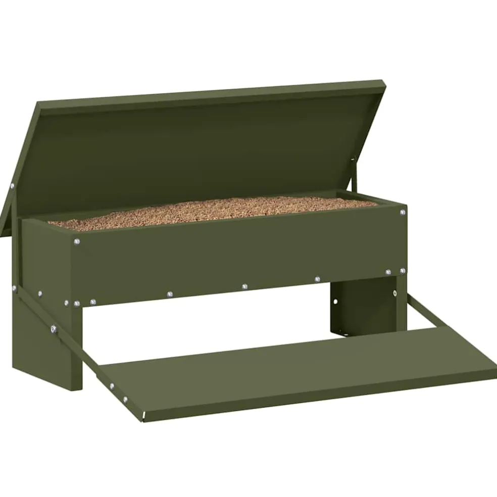 vidaXL Kippen Treadle Voeder Olijfgroen 48,5 x 39,5 x 19 cm 5 kg