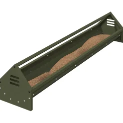 vidaXL Kippen voederbak Olijfgroen 108 x 20,5 x 20 cm 5 kg