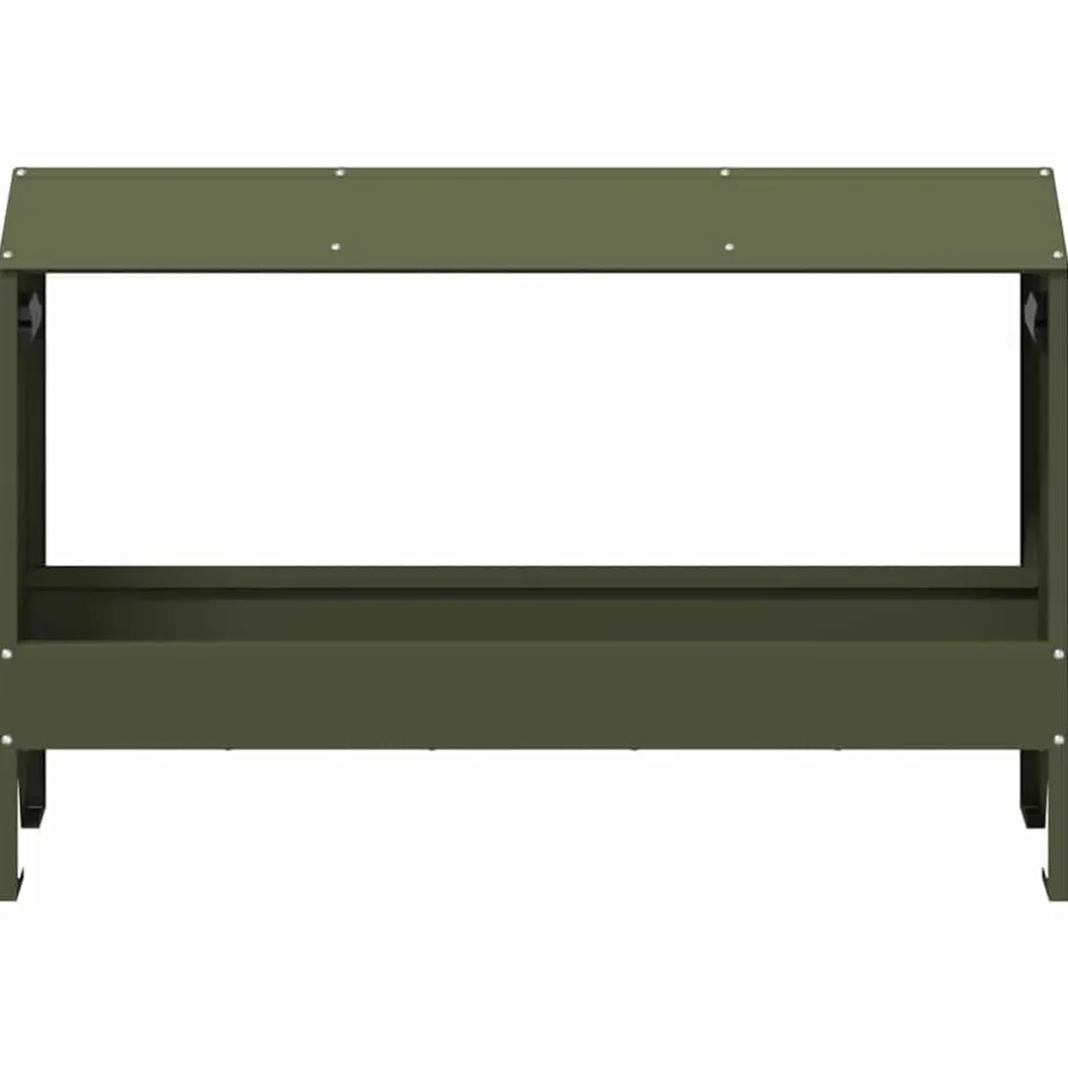 vidaXL Kippen voederbak Olijf Groen 81 x 32 x 53,5 cm