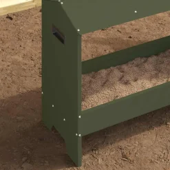 vidaXL Kippen voederbak Olijf Groen 81 x 32 x 53,5 cm