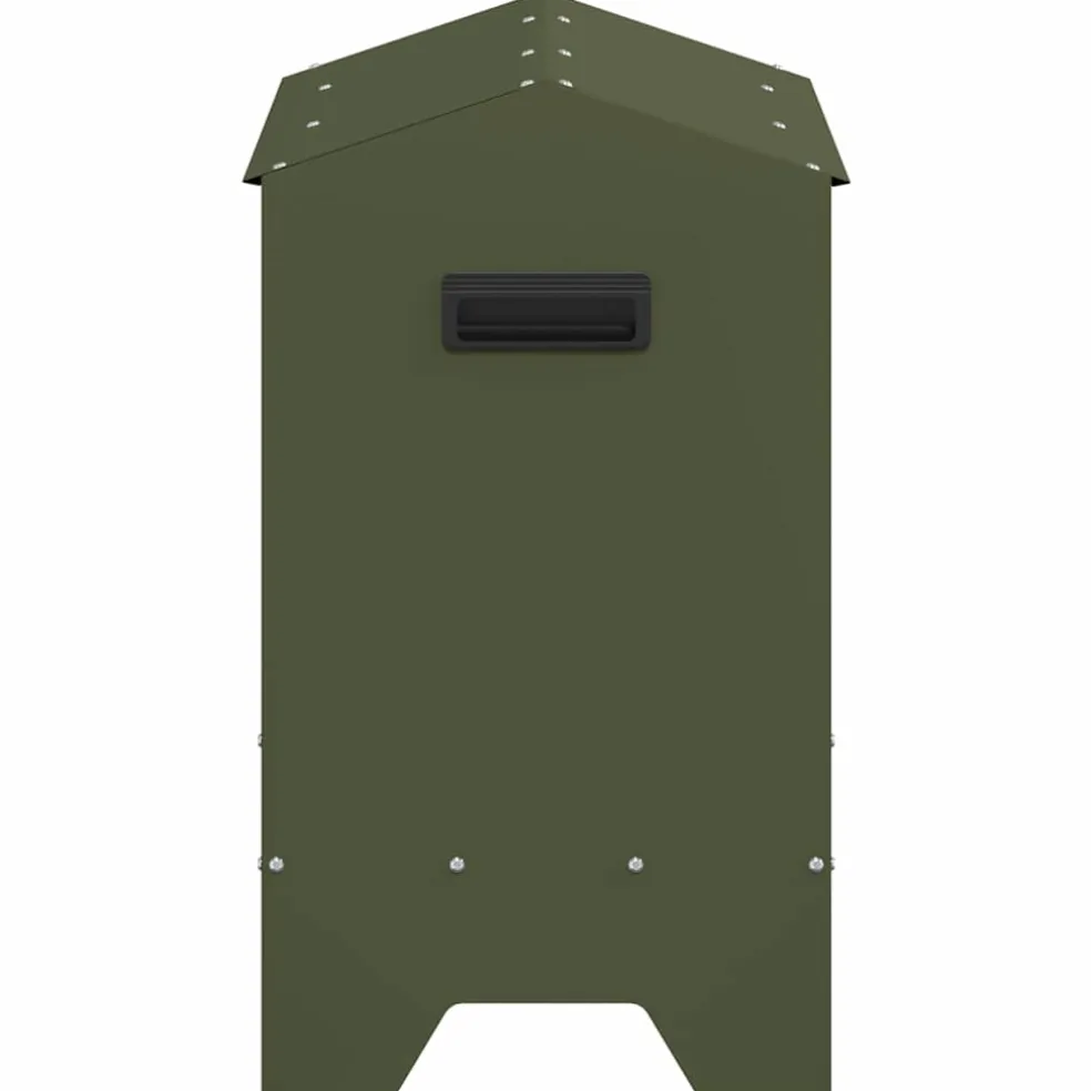 vidaXL Kippen voederbak Olijf Groen 81 x 32 x 53,5 cm