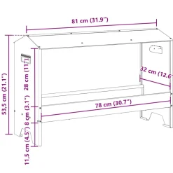 vidaXL Kippen voederbak Olijf Groen 81 x 32 x 53,5 cm