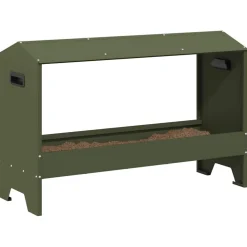 vidaXL Kippen voederbak Olijf Groen 81 x 32 x 53,5 cm