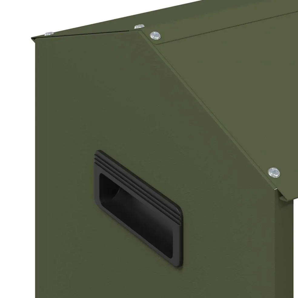 vidaXL Kippen voederbak Olijf Groen 81 x 32 x 53,5 cm