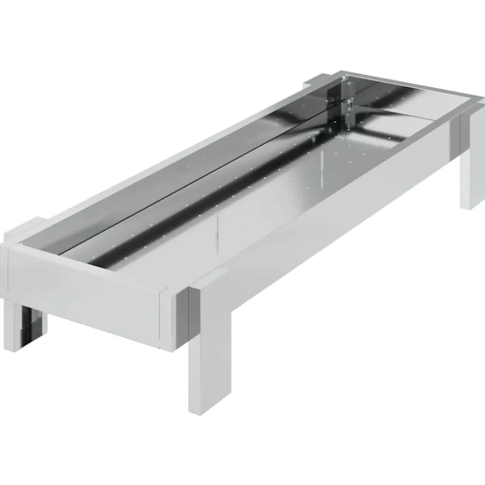 vidaXL Kippen voederbak Zilver 80 x 28 x 13.5 cm Gegalvaniseerd staal