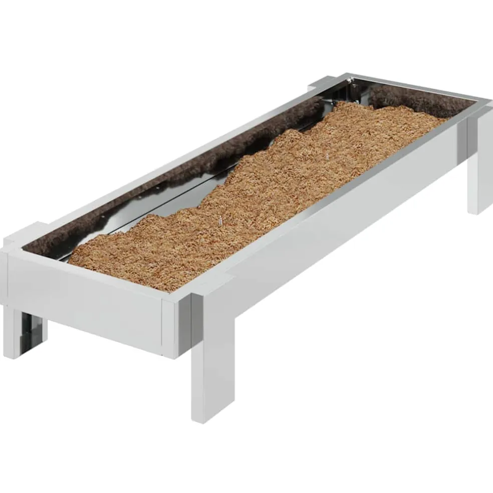 vidaXL Kippen voederbak Zilver 80 x 28 x 13.5 cm Gegalvaniseerd staal