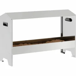 vidaXL Kippen voederbak Zilver 81 x 32 x 53,5 cm Gegalvaniseerd staal