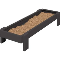 vidaXL Kippen voederbak Zwart 80 x 28 x 13.5 cm Koudgewalst Staal