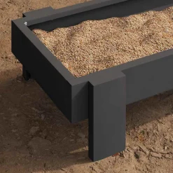 vidaXL Kippen voederbak Zwart 80 x 28 x 13.5 cm Koudgewalst Staal
