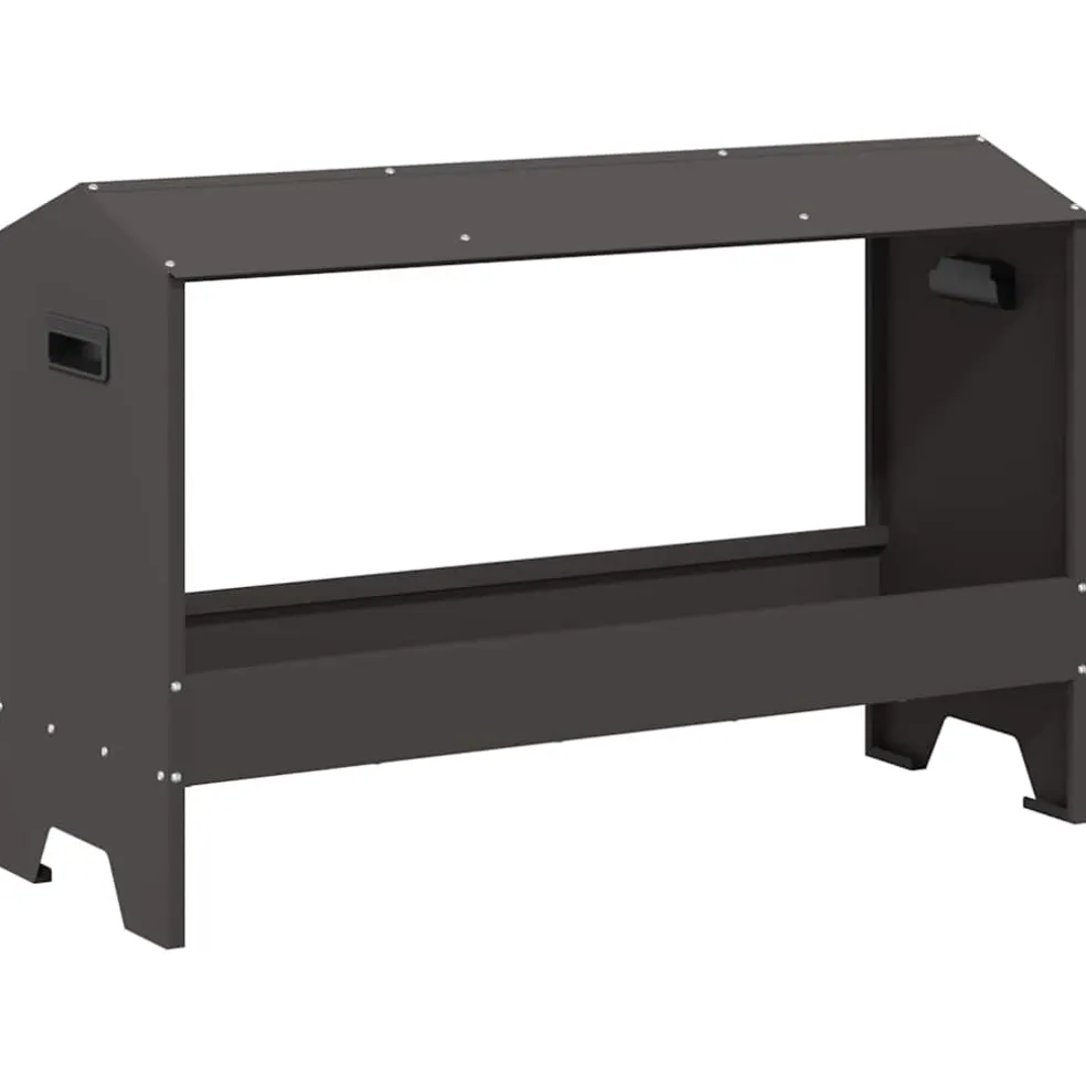 vidaXL Kippen voederbak Zwart 81 x 32 x 53,5 cm Koudgewalst Staal