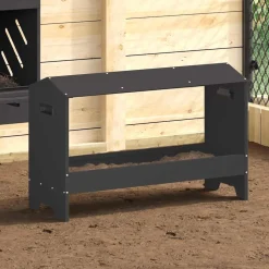 vidaXL Kippen voederbak Zwart 81 x 32 x 53,5 cm Koudgewalst Staal