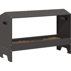 vidaXL Kippen voederbak Zwart 81 x 32 x 53,5 cm Koudgewalst Staal