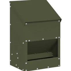 vidaXL Kip voerbak Olijfgroen 21 x 16 x 33 cm 3 kg Koudgewalst Staal