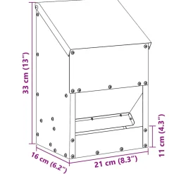 vidaXL Kip voerbak Olijfgroen 21 x 16 x 33 cm 3 kg Koudgewalst Staal
