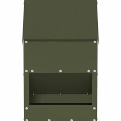vidaXL Kip voerbak Olijfgroen 21 x 16 x 33 cm 3 kg Koudgewalst Staal