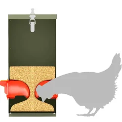 vidaXL Kip voerbak Olijfgroen 32,5 x 20,5 x 43 cm 25 kg