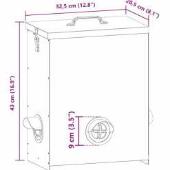 vidaXL Kip voerbak Olijfgroen 32,5 x 20,5 x 43 cm 25 kg