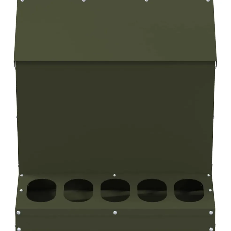 vidaXL Kip voerbak Olijf Groen 40 x 40 x 45 cm Koudgewalst Staal