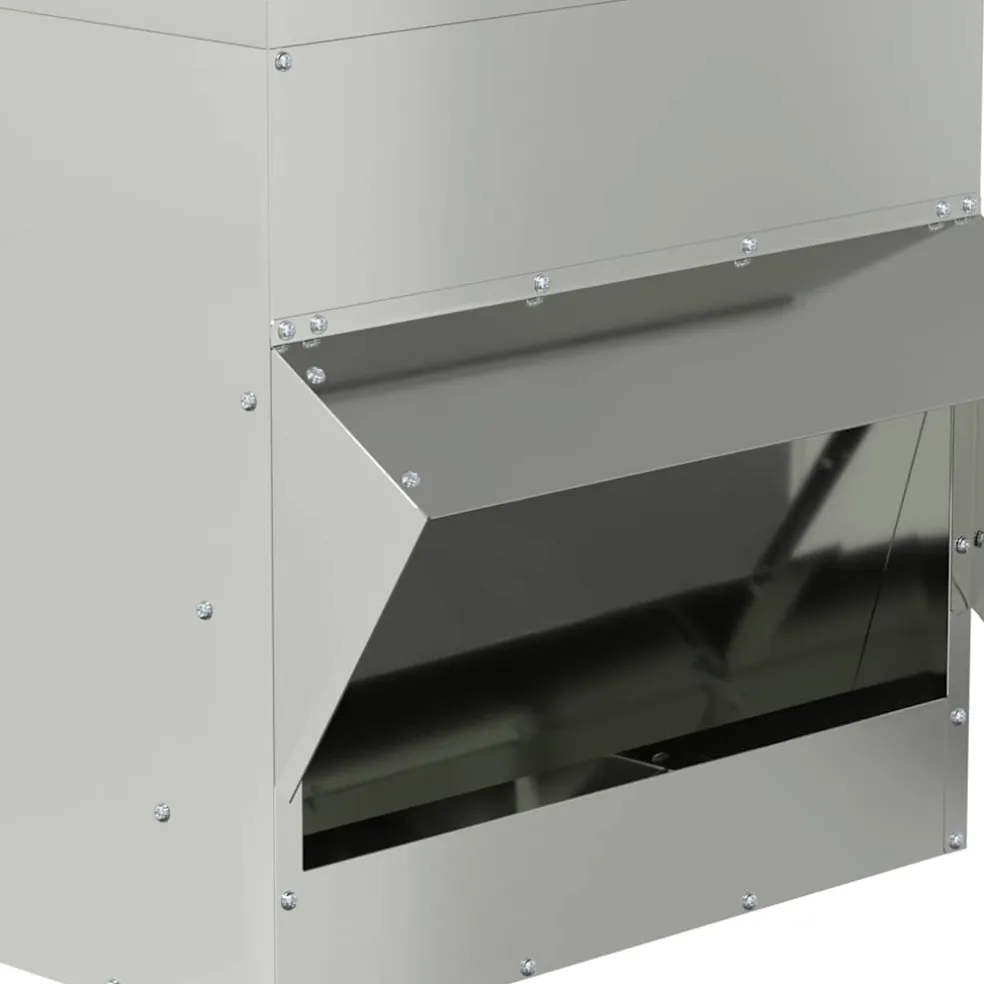 vidaXL Kip voerbak zilver 40,5 x 45 x 41 cm 20 kg Gegalvaniseerd staal