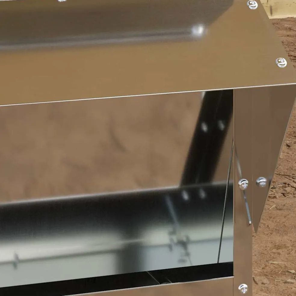 vidaXL Kip voerbak zilver 40,5 x 45 x 41 cm 20 kg Gegalvaniseerd staal
