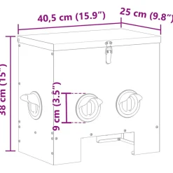 vidaXL Kip voerbak zilver 40,5 x 25 x 38 cm 20 kg Gegalvaniseerd staal