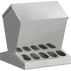 vidaXL Kip voerbak Zilver 40 x 40 x 45 cm Gegalvaniseerd staal
