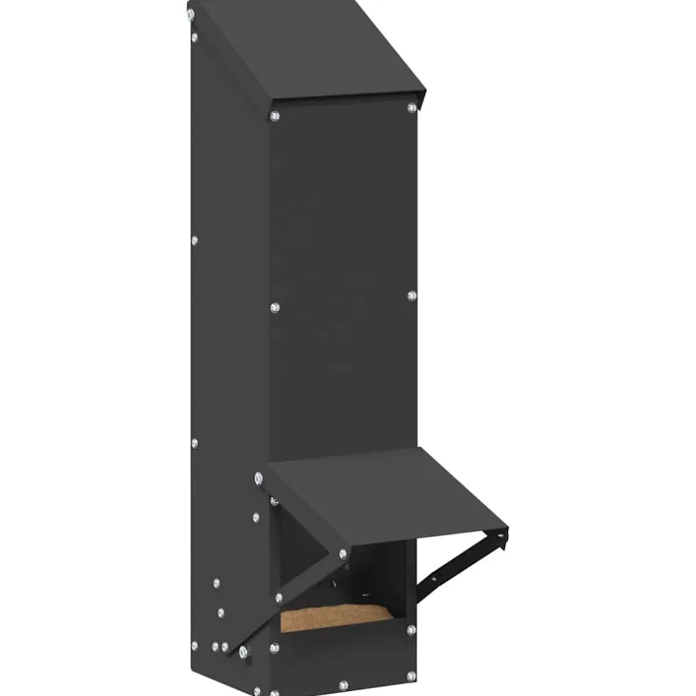 vidaXL Kip voerbak Zwart 13 x 12 x 51 cm Koudgewalst Staal