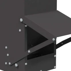 vidaXL Kip voerbak Zwart 13 x 12 x 51 cm Koudgewalst Staal
