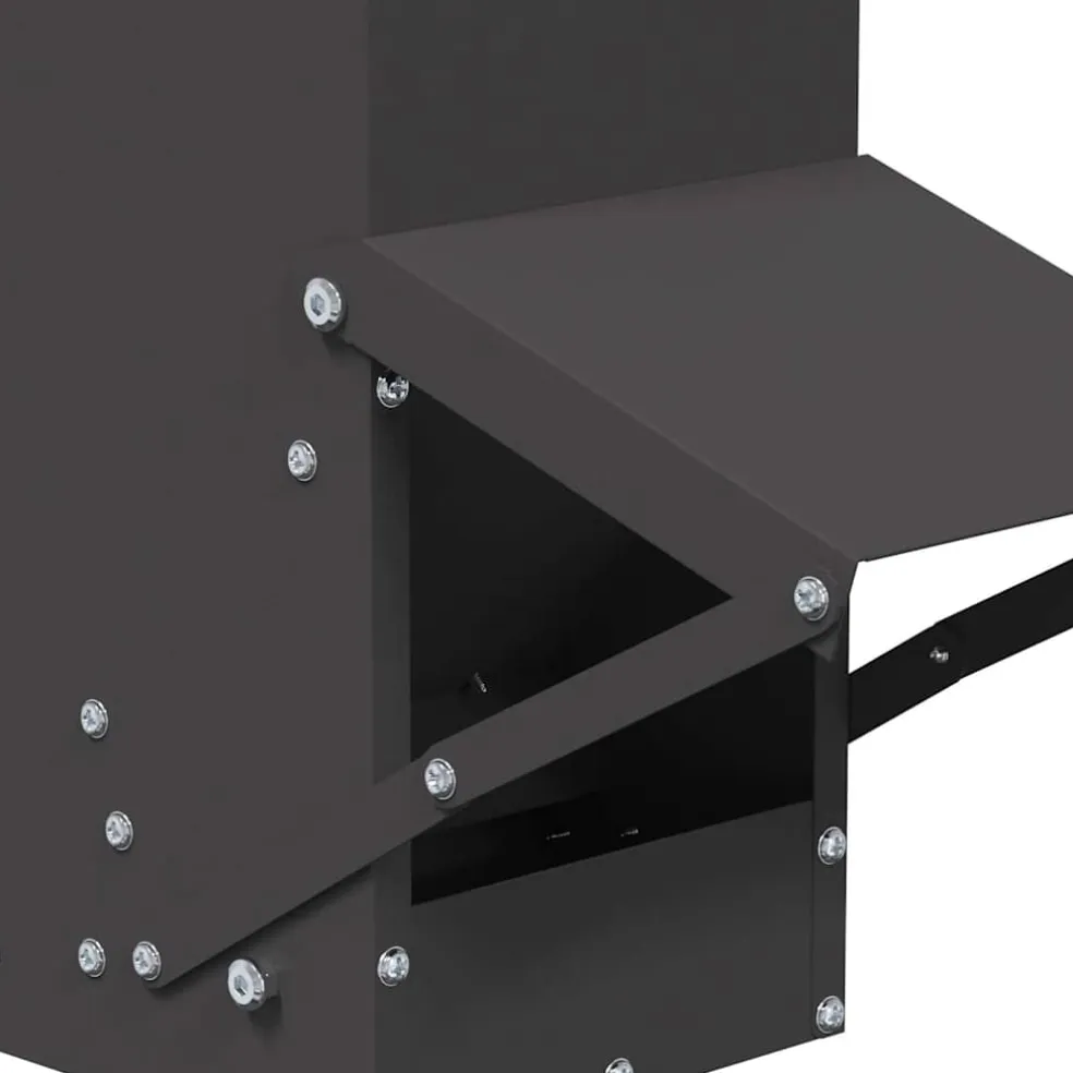 vidaXL Kip voerbak Zwart 13 x 12 x 51 cm Koudgewalst Staal