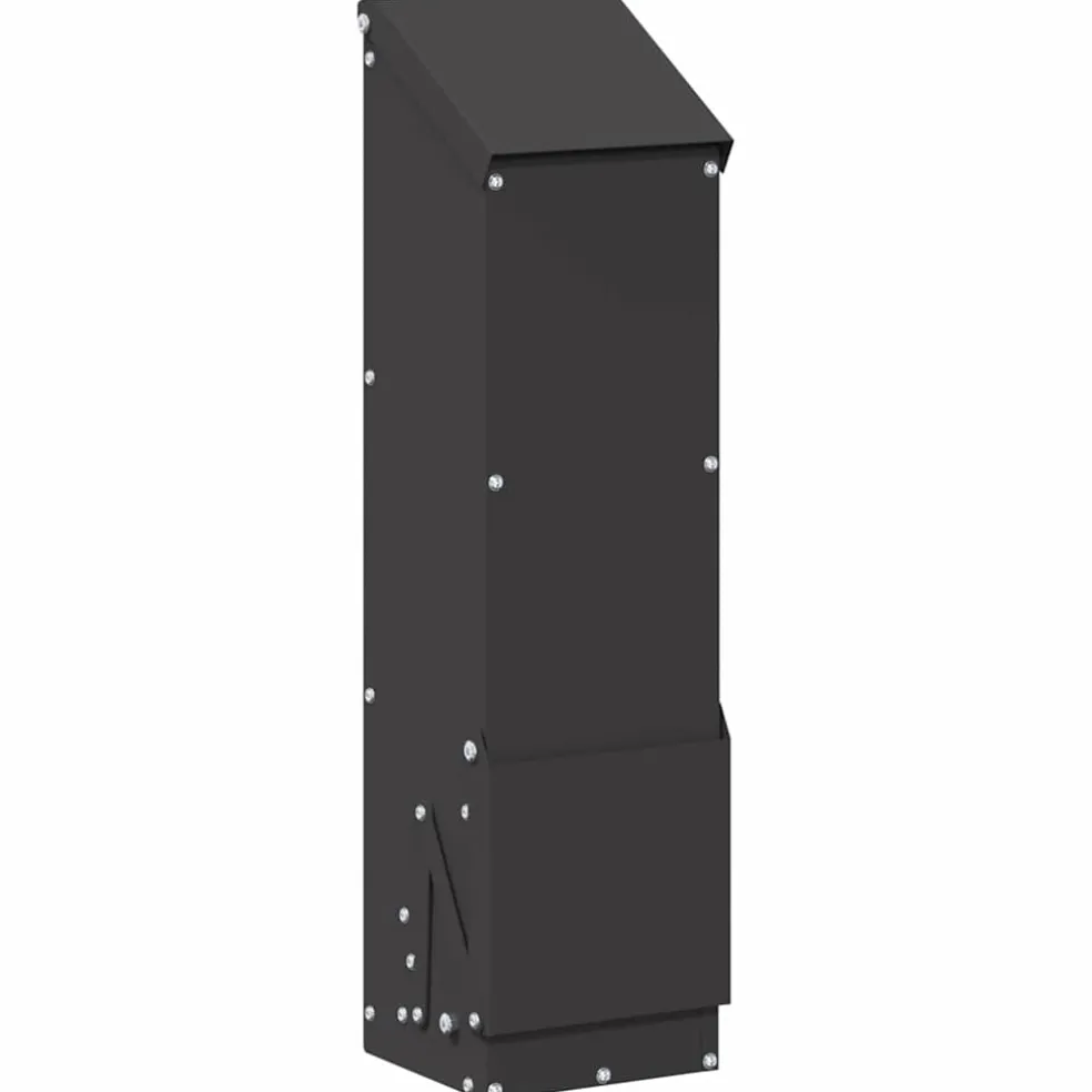 vidaXL Kip voerbak Zwart 13 x 12 x 51 cm Koudgewalst Staal