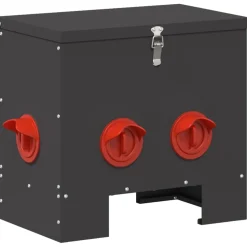 vidaXL Kip voerbak Zwart 40,5 x 25 x 38 cm 20 kg Koudgewalst Staal