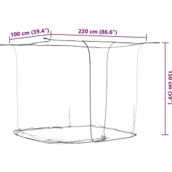 vidaXL Klamboe voor bed Rechthoekig 156 mesh 220 x 100 x 150 cm