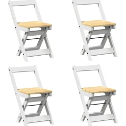 vidaXL Klapstoelen 4 stuks "Corona" Wit Massief Grenenhout