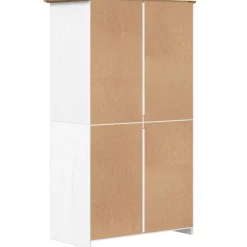 vidaXL Kledingkast BODO 99x53,5x173 cm massief grenenhout wit bruin