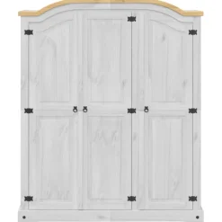 vidaXL Kledingkast Corona wit 151,5x52x186 cm massief grenenhout