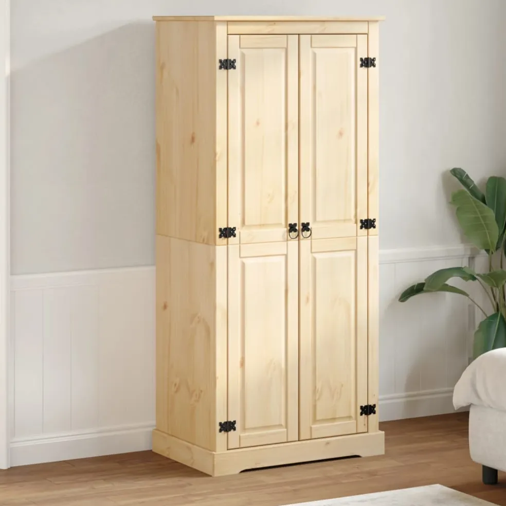 vidaXL Kledingkast Corona 76x50x170 cm massief grenenhout