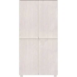 vidaXL Kledingkast HAMAR 89x50x180 cm massief grenenhout wit