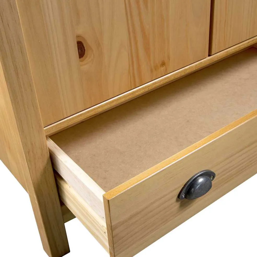 vidaXL Kledingkast Hill 2 deuren 89x50x170 cm massief grenenhout